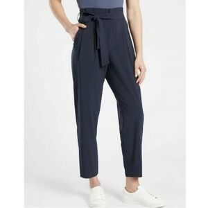 Athleta Skyline Pant II Navy Blue Women's Elastic Tie Waist Pants Size 4